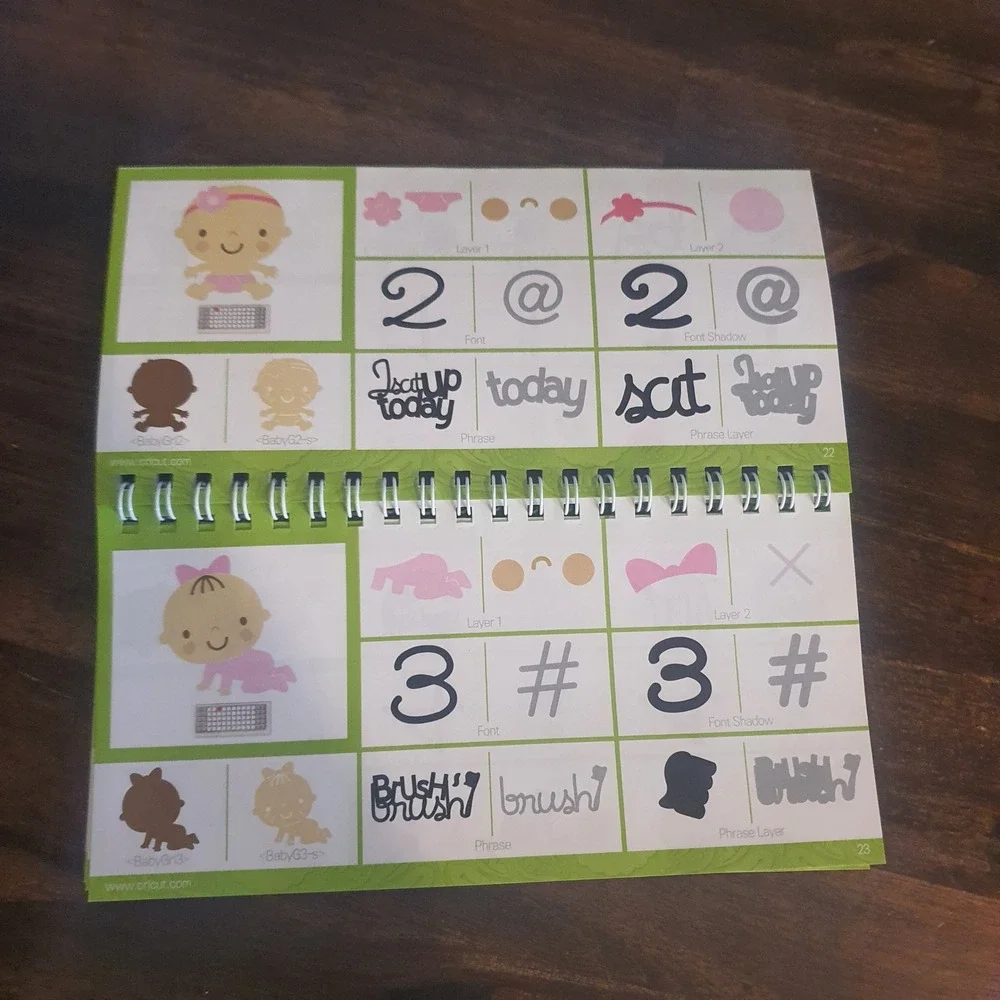 Cricut Baby Steps Art Cartridge 2000595 Everyday Images Font Phrase Scrapbooking
